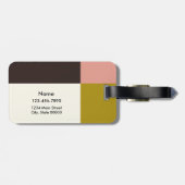 Goldrosa Schokolade Elfenbein Kariert Gepäckanhänger (Rückseite horizontal)