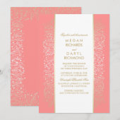 Goldrosa Vintage Blüte - Botanische Hochzeit Einladung (Vorne/Hinten)