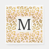 Goldrosa Weißleopard Print Monogram Serviette (Vorderseite)