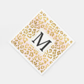 Goldrosa Weißleopard Print Monogram Serviette (Ecke)