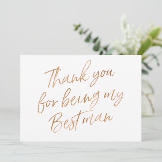 GoldRose "danken Ihnen für Sein mein Trauzeuge " Dankeskarte (Stehend Vorderseite)