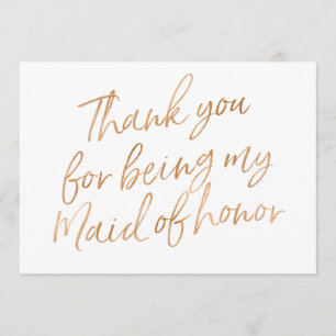 GoldRose "danken Ihnen für Sein meine Trauzeugin " Dankeskarte