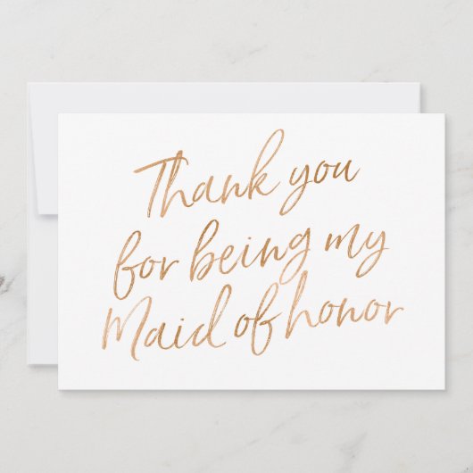 GoldRose "danken Ihnen für Sein meine Trauzeugin " Dankeskarte (Vorderseite)