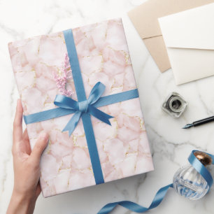 Goldrosé rosa Rosenblüten Blumen Hochzeit Geschenkpapier