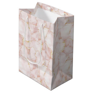Goldrosé Rosenblüten Florale Hochzeit Mittlere Geschenktüte
