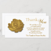 GoldRosen-Tapisserie-Beileid danken Ihnen Dankeskarte (Vorne/Hinten)