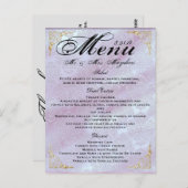 GoldRosenlavendel Hochzeits-Abendessen-Menü danken Postkarte (Vorne/Hinten)