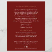 Goldrot-Monogramm-Hochzeitsgast-Informationen (Rückseite)