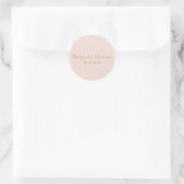 Goldrot-Rosa Monogram Brautfavoriten Runder Aufkleber (Tasche)