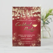 Goldrot-Saiten - Corporate Cocktail Party Einladung (Stehend Vorderseite)