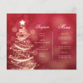 Goldrot-Sparkling Xmas Tree Einladungs-Programm Me Flyer (Hinten)