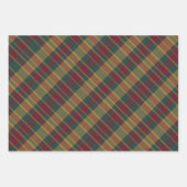 Goldrot und grüne Weihnachtsdrucke Kariert Geschenkpapier Set (Vorderseite 3)