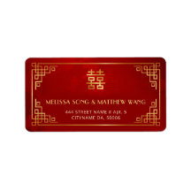 Goldrote chinesische Hochzeitsetiketten