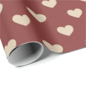 Goldrote Glitterherzen Valentinstag Geschenkpapier (Rolleneckpunkt)