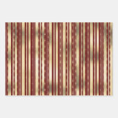 Goldrote Konfetti-Streifen elegantes formales Must Geschenkpapier Set (Vorderseite 2)