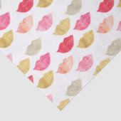 Goldrote rosa Aquarell-Lippen Seidenpapier (Detail)