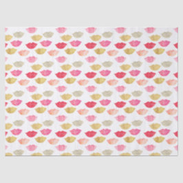 Goldrote rosa Aquarell-Lippen Seidenpapier