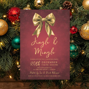 Goldroter Jingle & Mingle Weihnachtsfeier-Bogen Sc Einladung