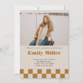 Goldrücklauf Vintager Foto Abschluss Einladung (Rückseite)