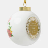 Goldrunden und weißer Damast - 50 Jahre Keramik Kugel-Ornament (Links)