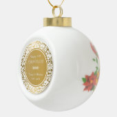 Goldrunden und weißer Damast - 50 Jahre Keramik Kugel-Ornament (Rechts)