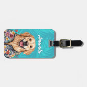 Golds Retriever-Gepäckanhänger Gepäckanhänger (Vorderseite horizontal)