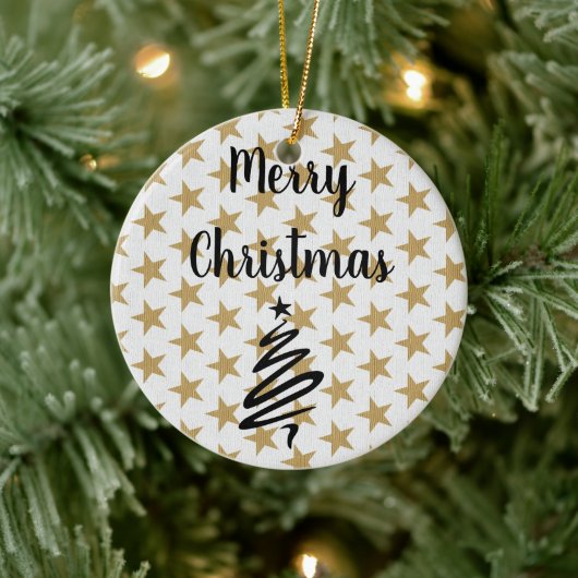 Golds Stars Weihnachten Keramik Ornament (Baum)