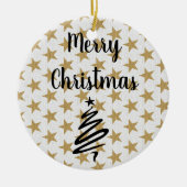 Golds Stars Weihnachten Keramik Ornament (Vorne)