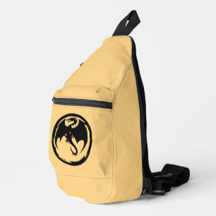Goldsack-Rucksack aus schwarzem Drachen Crossbody Bag