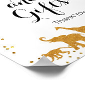 Goldsafari-Tier Wasserfarbkarten und Geschenkzeich Poster (Ecke)