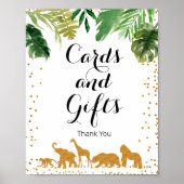 Goldsafari-Tier Wasserfarbkarten und Geschenkzeich Poster (Vorne)