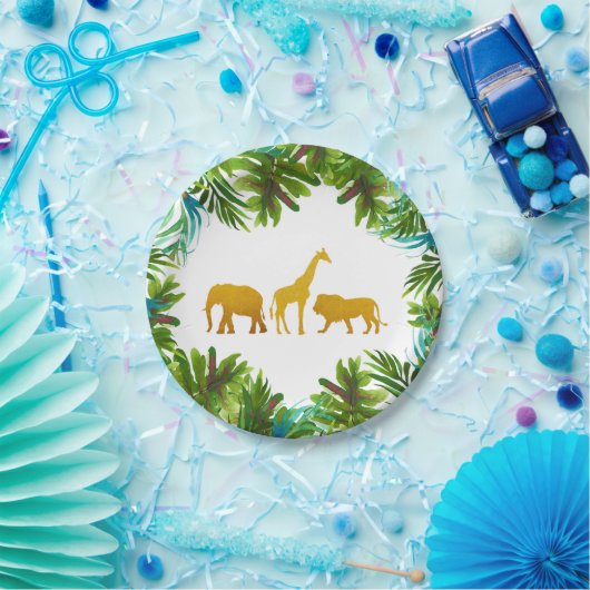Goldsafari-TierParty-Platte Pappteller (Party)