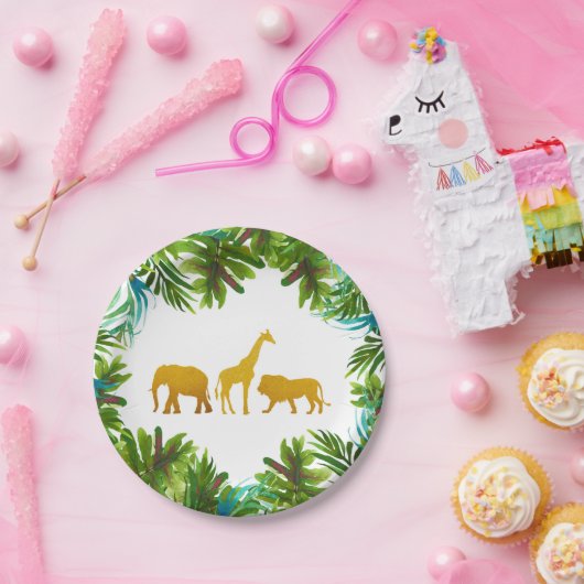 Goldsafari-TierParty-Platte Pappteller (Party)