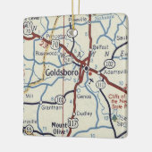 Goldsboro NC Vintage Karte Keramikornament (Links)