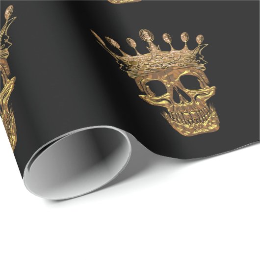 Goldschädel Geschenkpapier (Rolleneckpunkt)