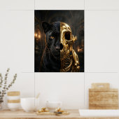 Goldschädel-Panther-Porträt Poster (Küche)