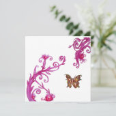 GOLDSCHALTFLÄCHE, hell rosa weiß Einladung (Stehend Vorderseite)