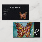 GOLDSCHALTFLÄCHE IN BLAUEM schwarzem Papier Visitenkarte (Vorne/Hinten)