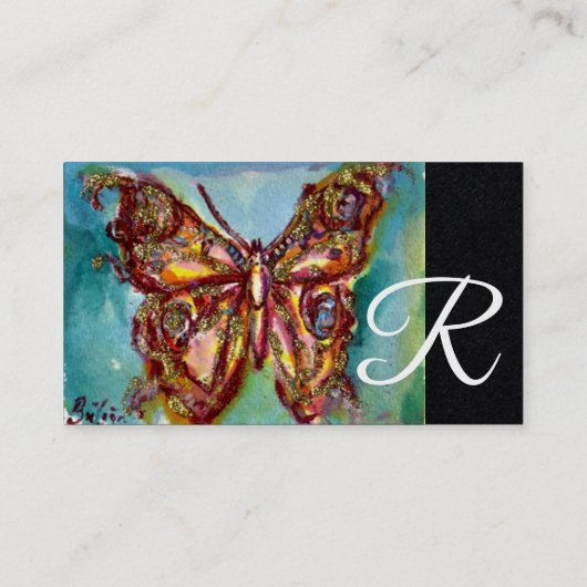 GOLDSCHALTFLÄCHE IN BLAUEM schwarzem Papier Visitenkarte (Rückseite)