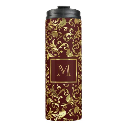 Goldschatten im braunen Hintergrund Thermosbecher (Vorderseite)