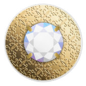 Goldschatten mit einem Imitat Diamantstein Keramikknauf (Vorderseite)