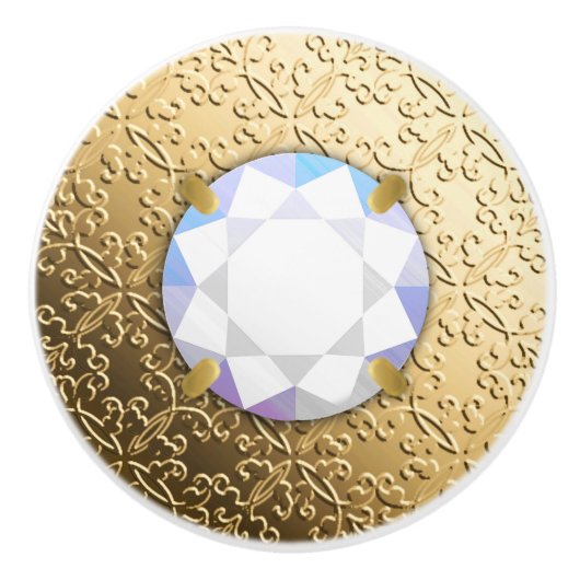 Goldschatten mit einem Imitat Diamantstein Keramikknauf (Vorderseite)