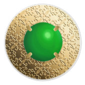 Goldschatten mit einem Imitat-Jade-Edelstein Keramikknauf (Vorderseite)