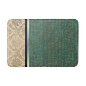 Goldschatten und grüne ägyptische Hieroglyphen Badematte (Vorderseite)