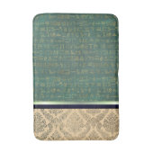 Goldschatten und grüne ägyptische Hieroglyphen Badematte (Vorderseite Vertikal)