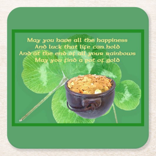 Goldschatz Rechteckiger Pappuntersetzer (Vorderseite)