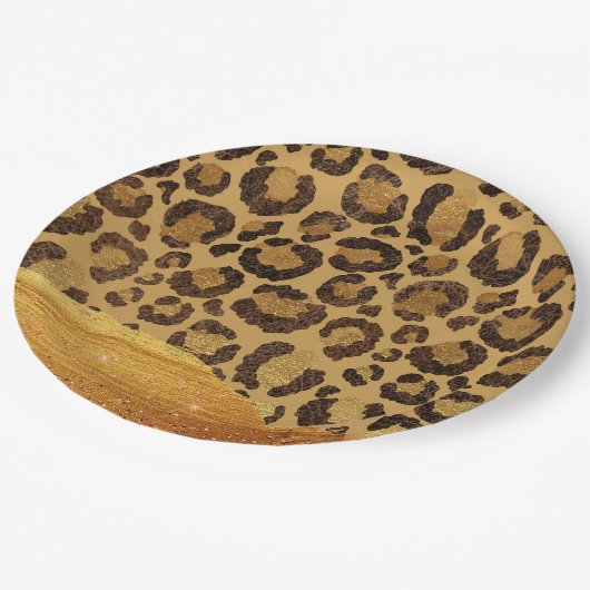 Goldscheiben auf Glamour-Käsehaut Pappteller (Schrägansicht)