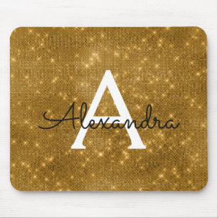 Goldschein-moderner Monogramm-Name Mousepad