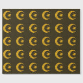 Goldscheinmond und -stern islamisch geschenkpapier (Flach)