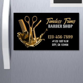 Goldschere Barbershop Friseursalon Barbershop Magnetische Visitenkarte